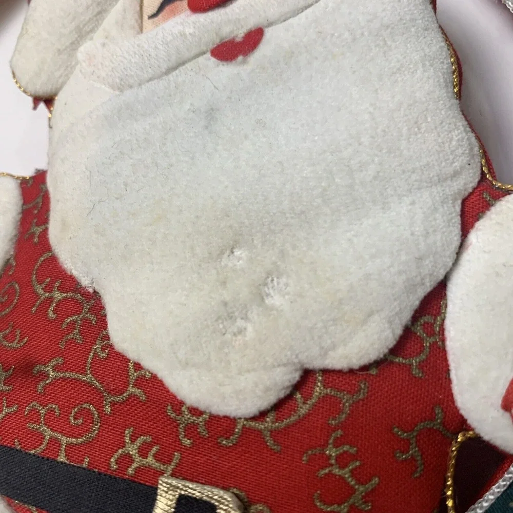 Vintage‎ Christmas Wreath Santa Claus Holiday Puffy Wreath  12